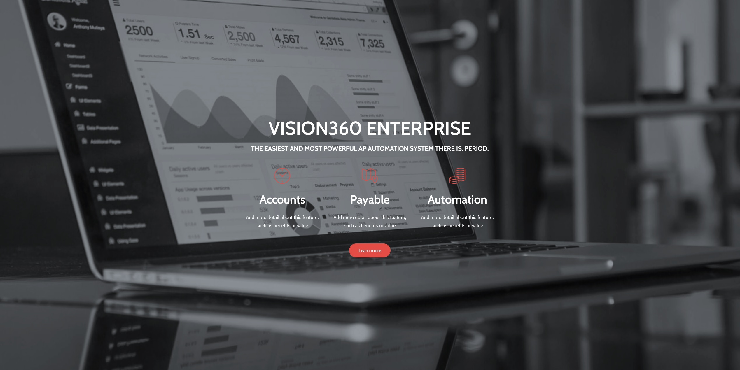 screenshot of Vision360 Enterprise